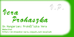 vera prohaszka business card